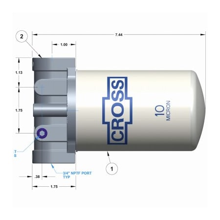 Cross Mfg Hydraulic Fluid Filter 158019